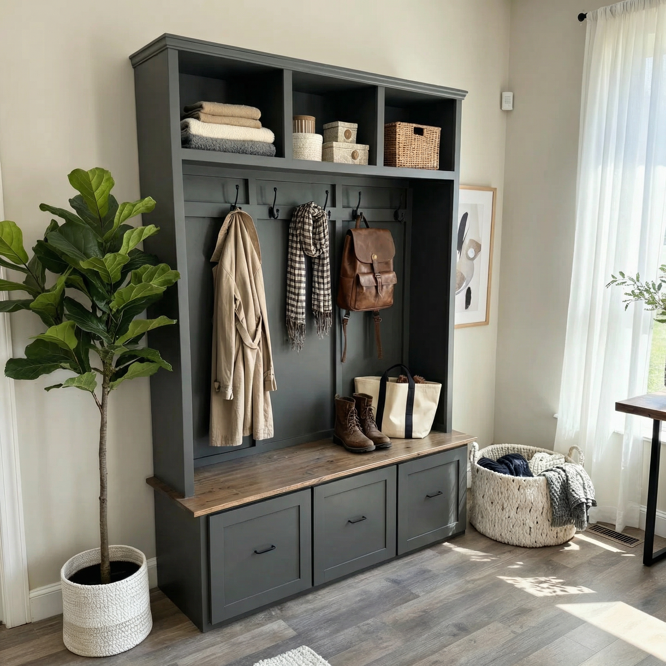 The Oakstead || 3 Drawer Mudroom Entryway Bench – The Mudroom Company