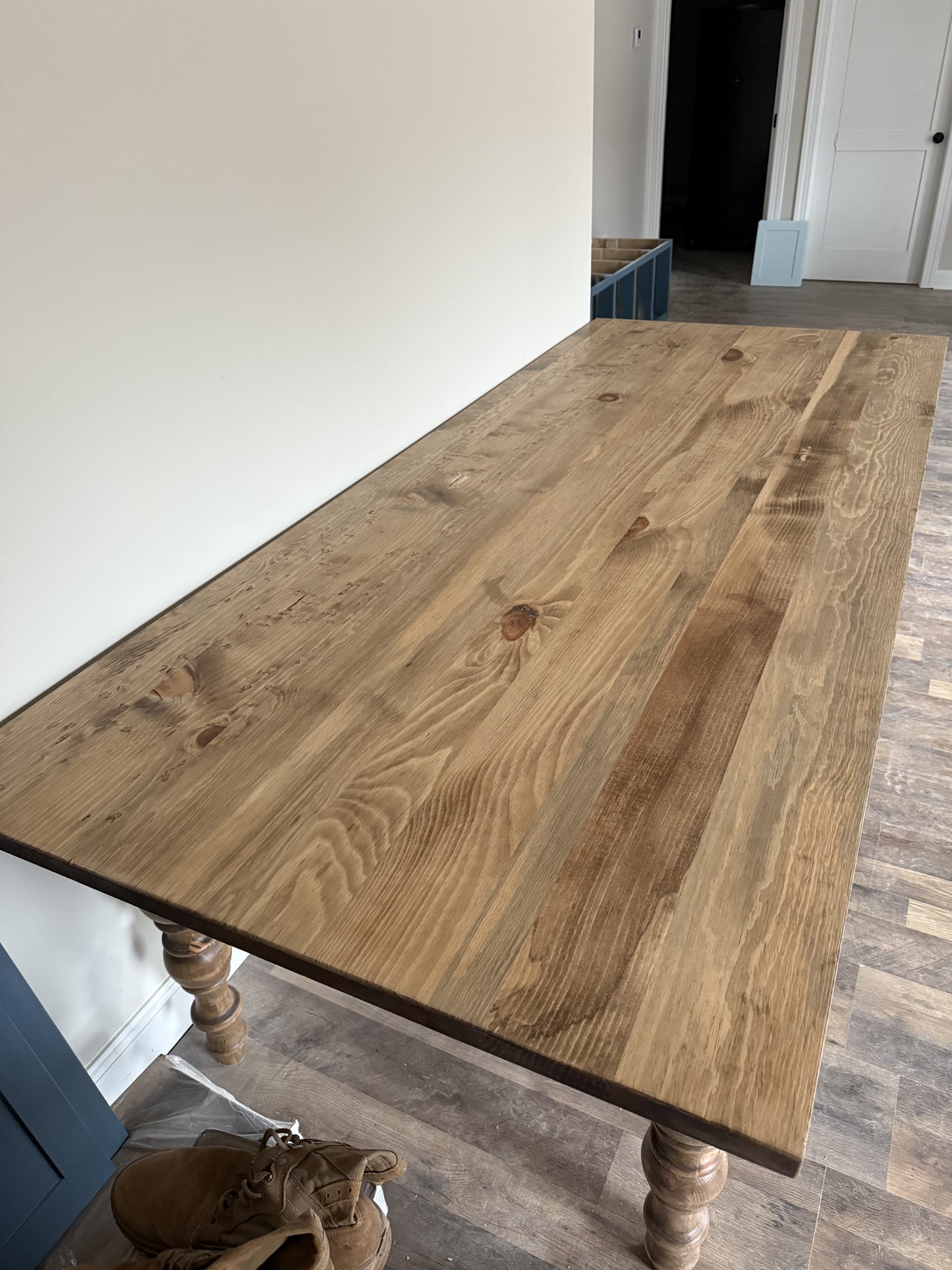 Farmhouse Dining Table Eastern White Pine - customizable size and stain
