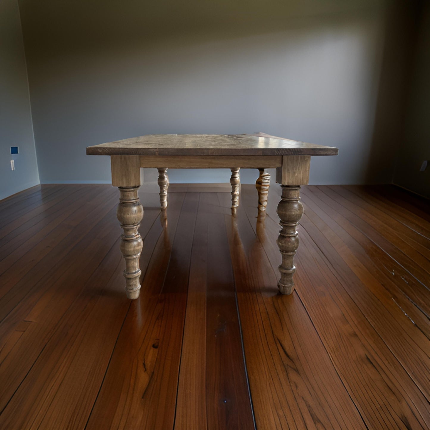 Farmhouse Dining Table Eastern White Pine - customizable size and stain