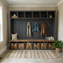 The Willowbrook Entryway Bench with Hooks || 6 Open Cubbies