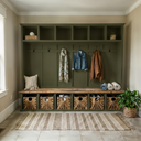 The Willowbrook Entryway Bench with Hooks || 6 Open Cubbies