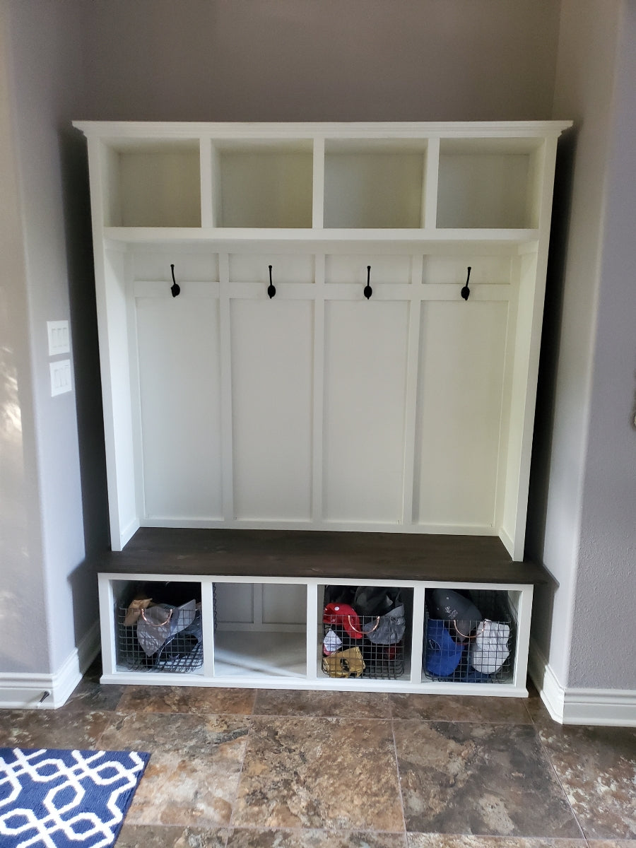 Farmhouse Halltree | Mudroom locker Farmhouse Halltree | Mudroom locker | hall tree | entryway furniture | bench with storage | shaker cabinet| hall tree | entryway furniture | bench with storage | shaker cabinet