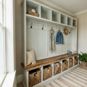 The Willowbrook Entryway Bench with Hooks || 6 Open Cubbies