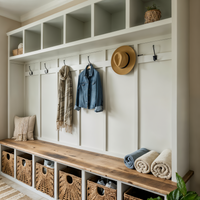 The Willowbrook Entryway Bench with Hooks || 6 Open Cubbies