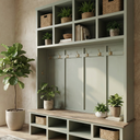 The Brentwood Halltree || Entryway Bench with Shelves