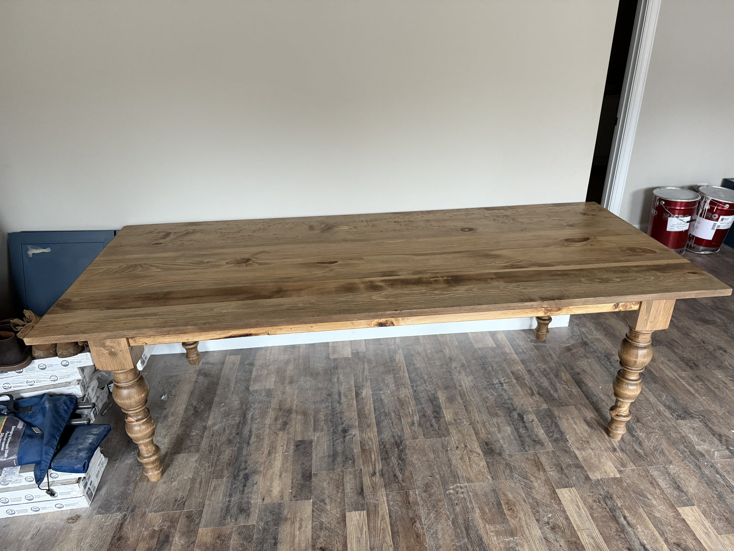 Farmhouse Dining Table Eastern White Pine - customizable size and stain
