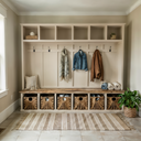 The Willowbrook Entryway Bench with Hooks || 6 Open Cubbies