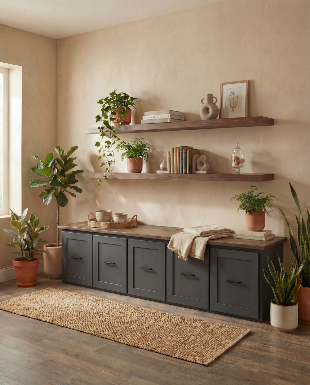 Bramble Nook || Five-Drawer Bench