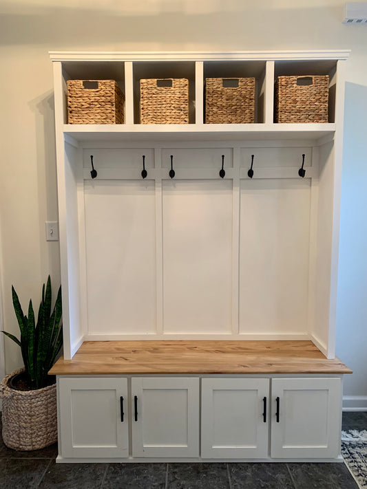 Farmhouse Halltree | Mudroom locker Farmhouse Halltree | Mudroom locker | hall tree | entryway furniture | bench with storage | shaker cabinet| hall tree | entryway furniture | bench with storage | shaker cabinet