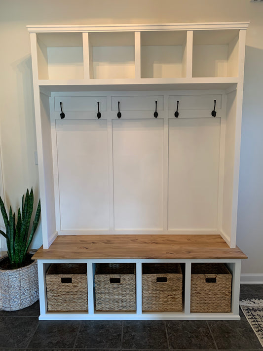 Farmhouse Entryway Halltree || Mudroom || Bench with Cubbies